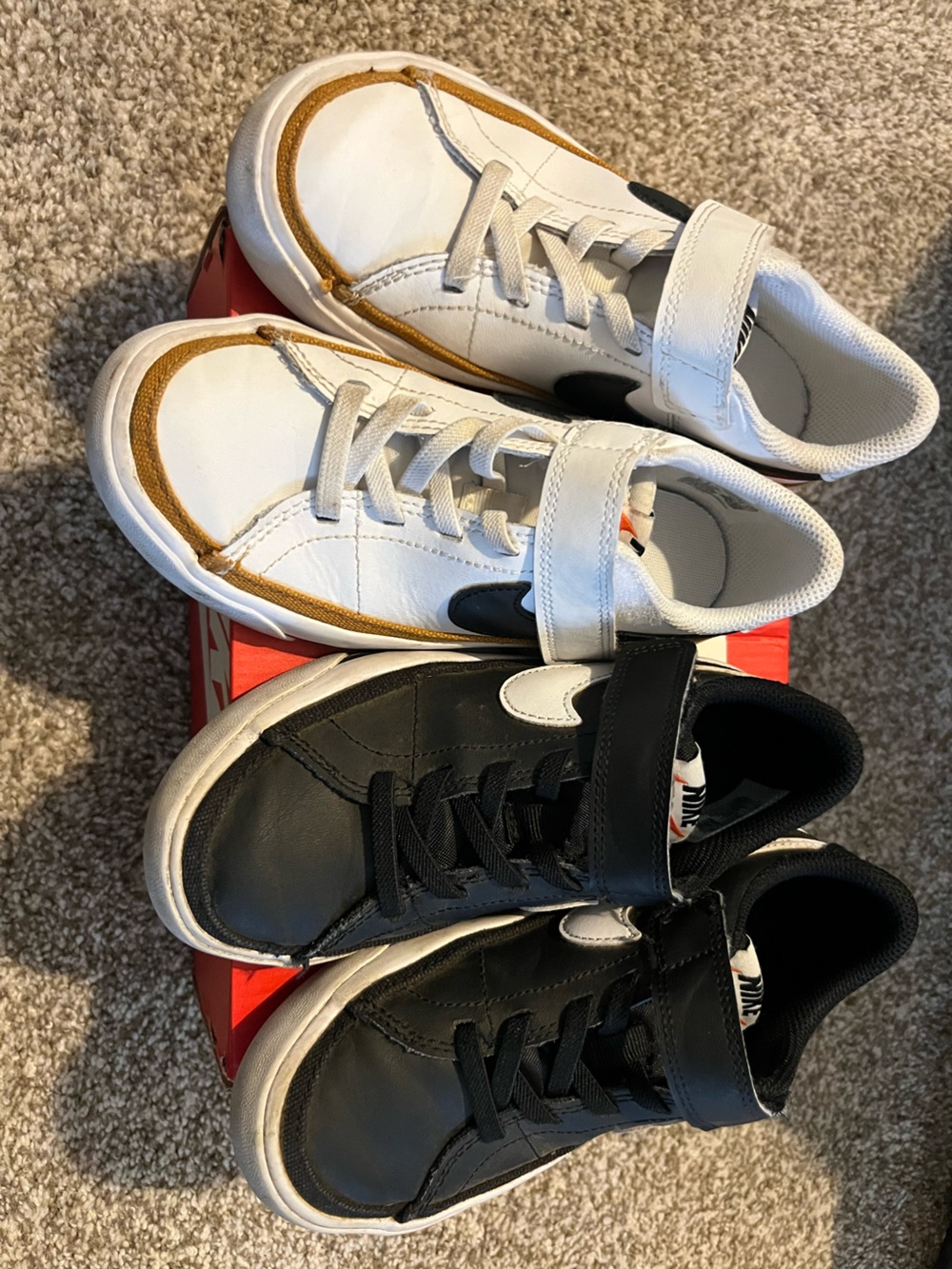 Nike Kids Sneakers Legacy Court in White and Black 2 Pairs Size 12 Used